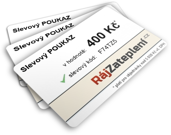 Slevové poukázky na zboží (talířové hmoždinky, armovací tkaninu, rohové lišty s perlinkou a další...) - rajzatepleni.cz
